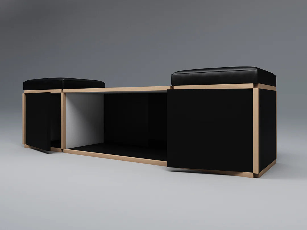 2 Seat stool with large table