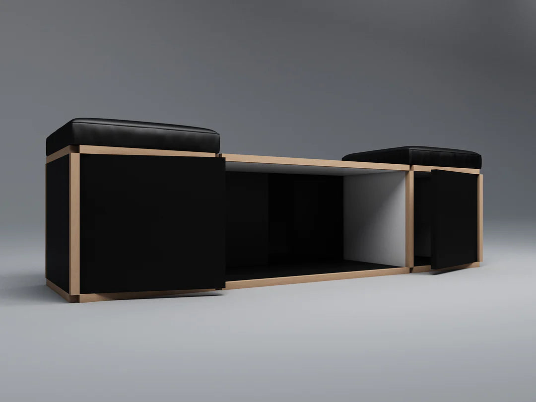 2 Seat stool with large table