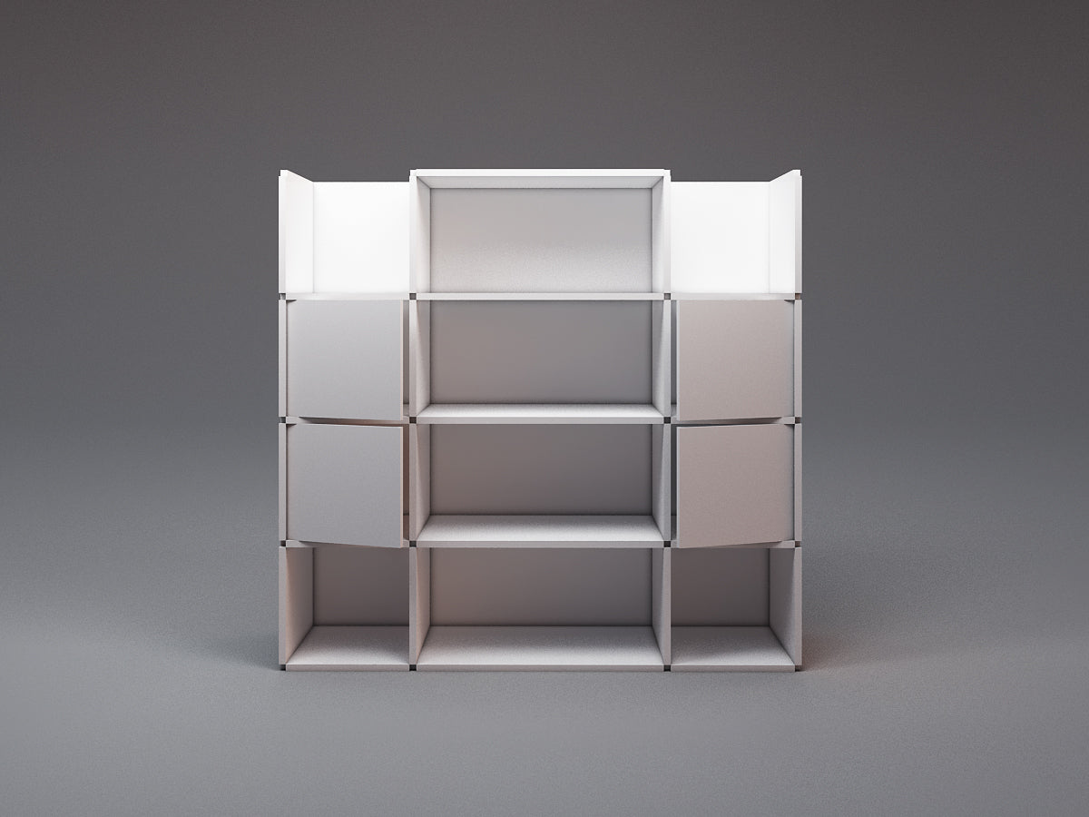 Wide open bookcase