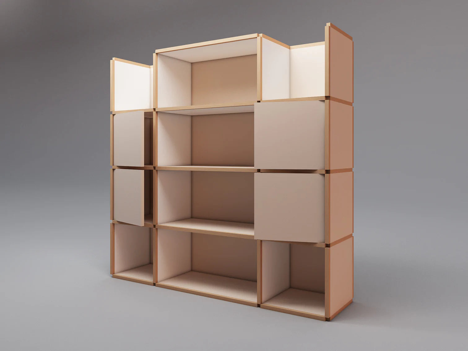 Wide open bookcase