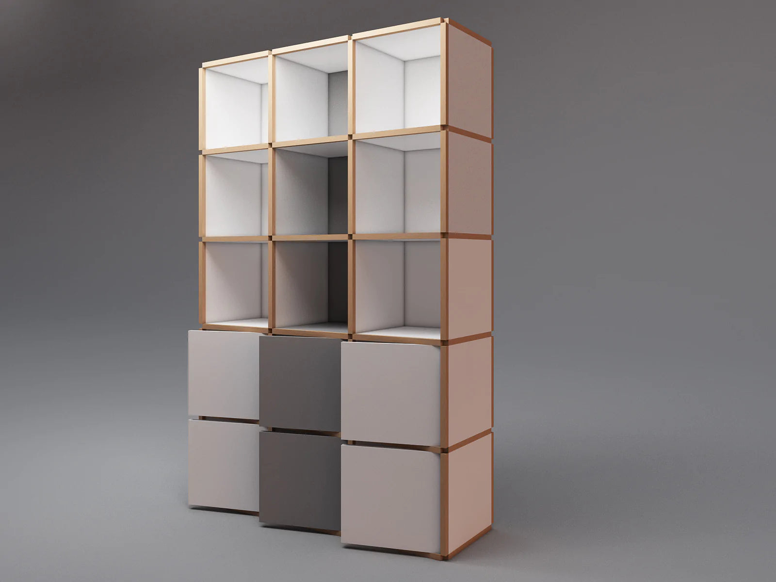 Tall bookcase with doors