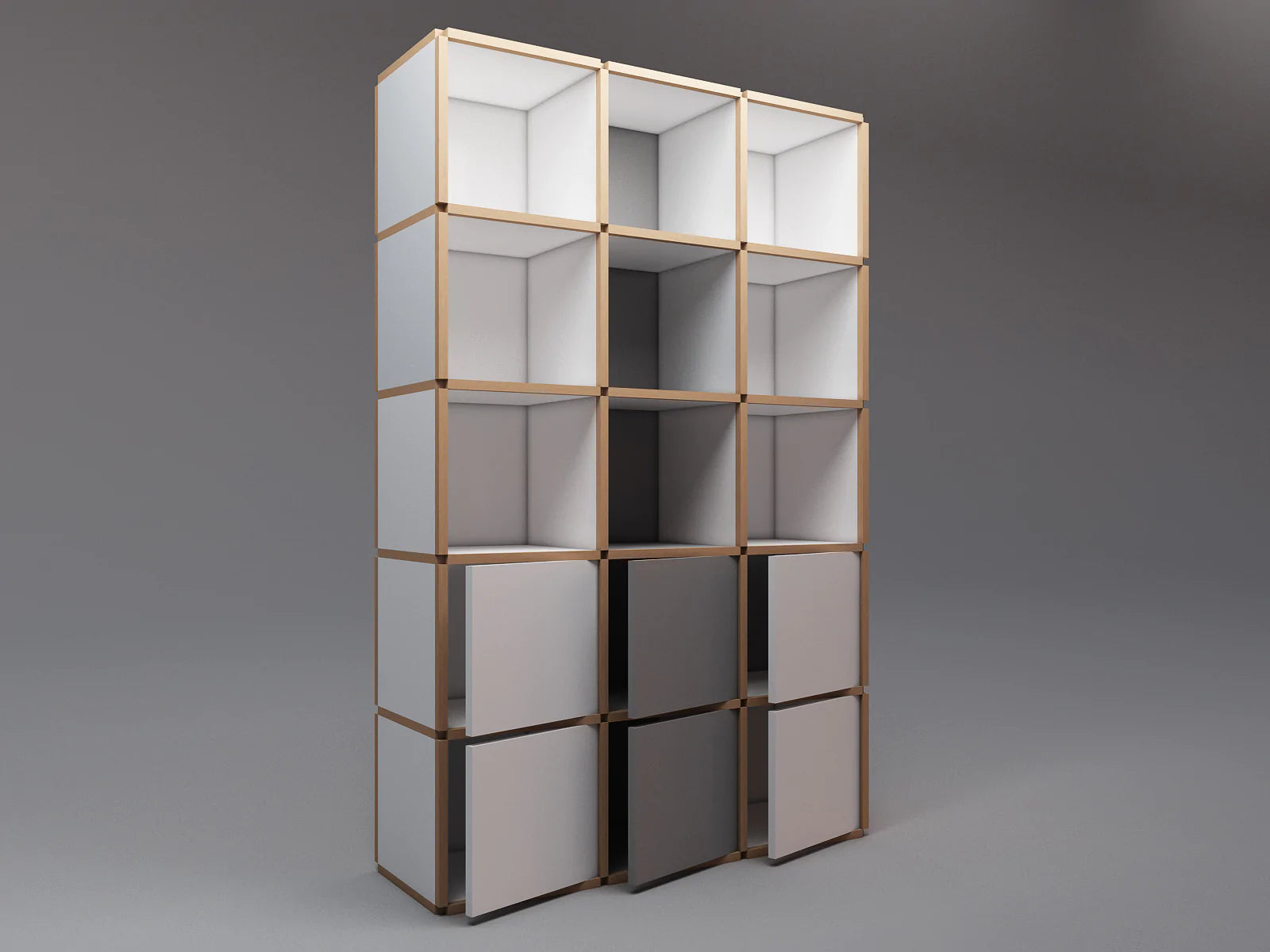 Tall bookcase with doors