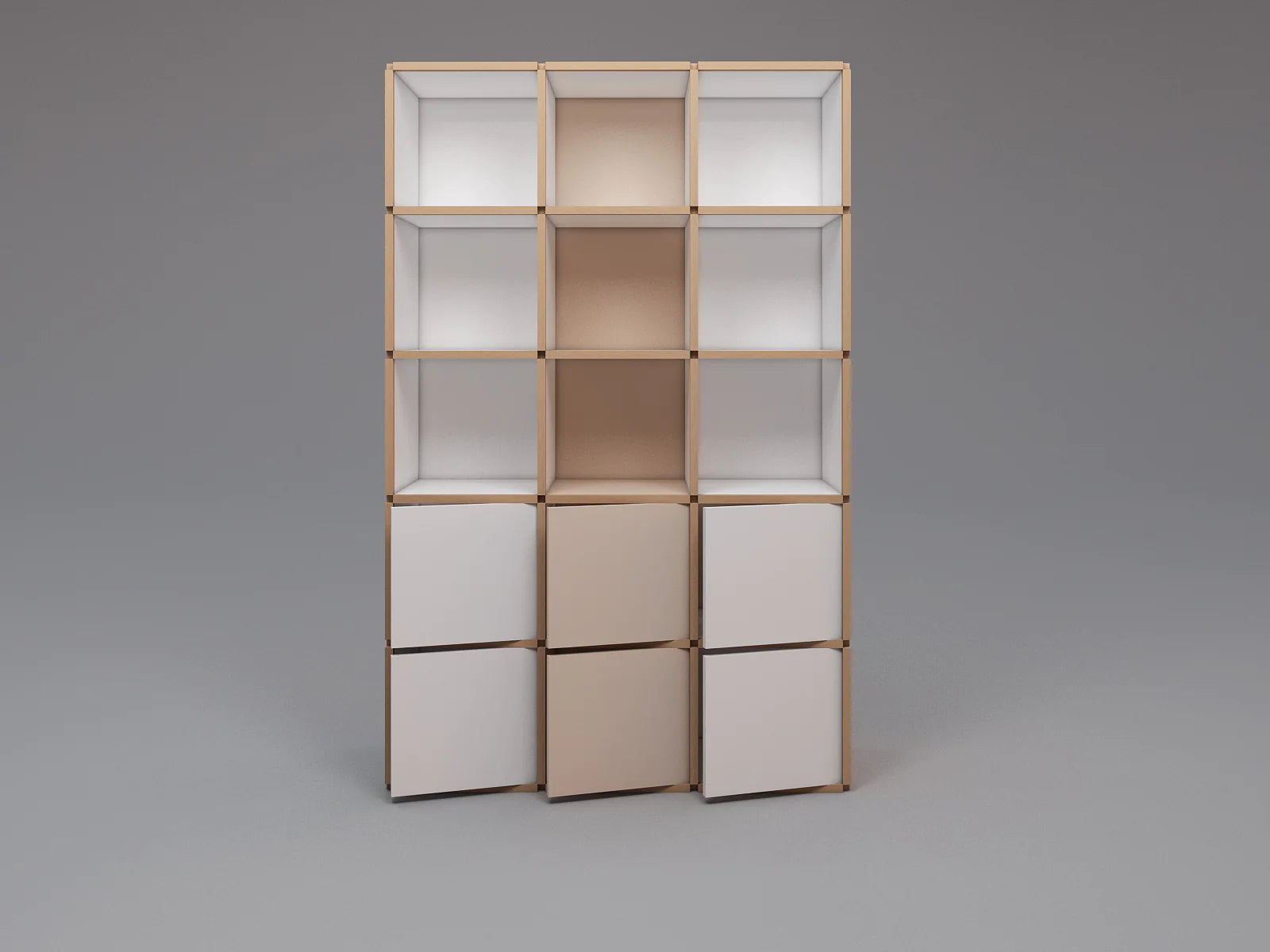 Tall bookcase with doors