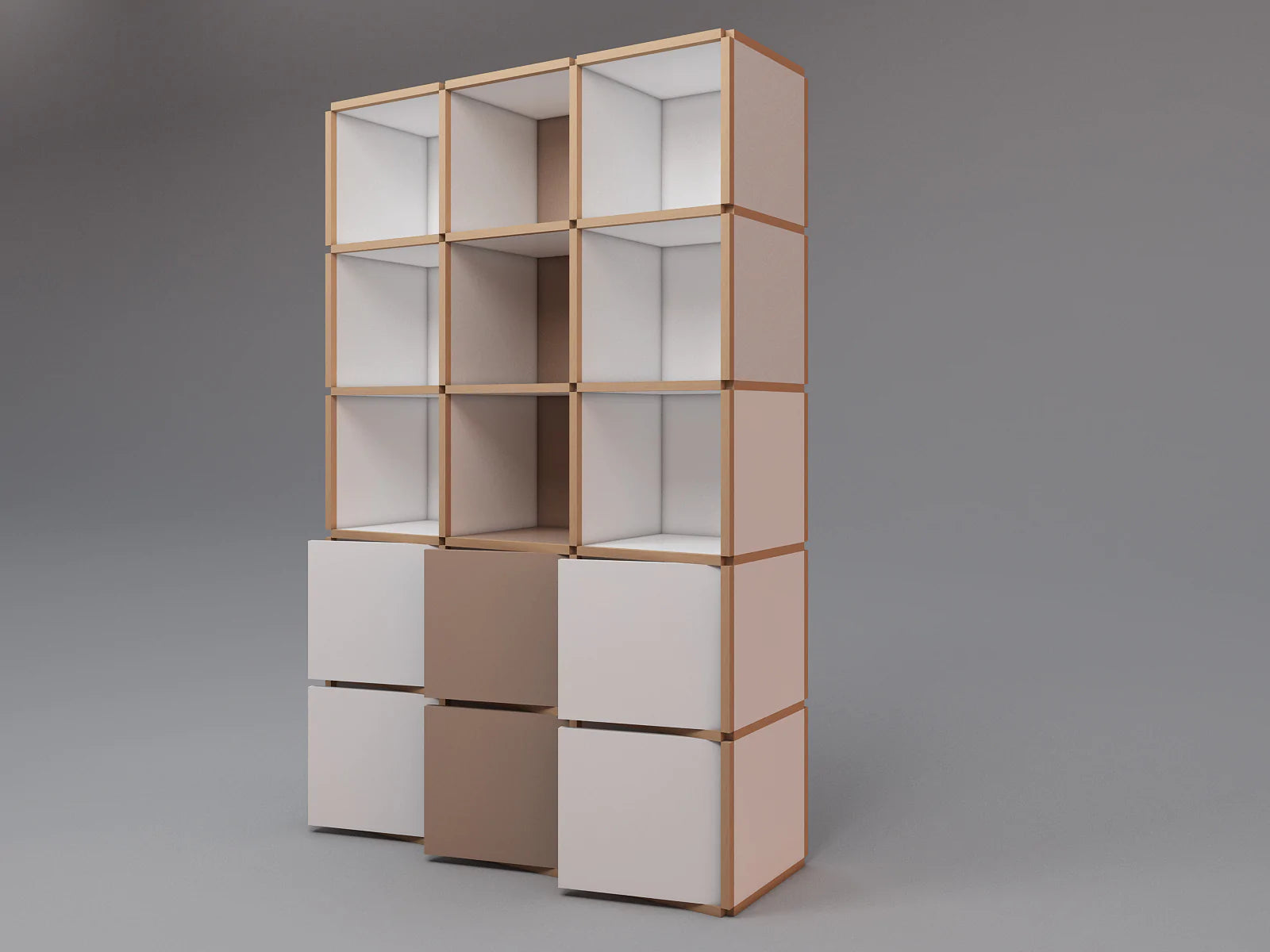 Tall bookcase with doors