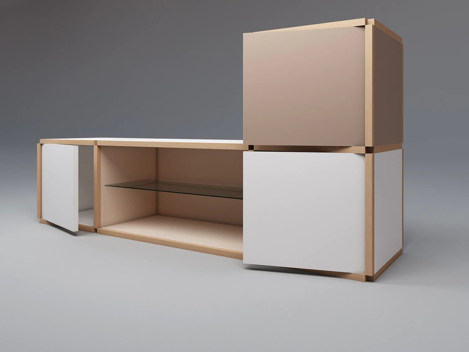 Media unit with stacked units