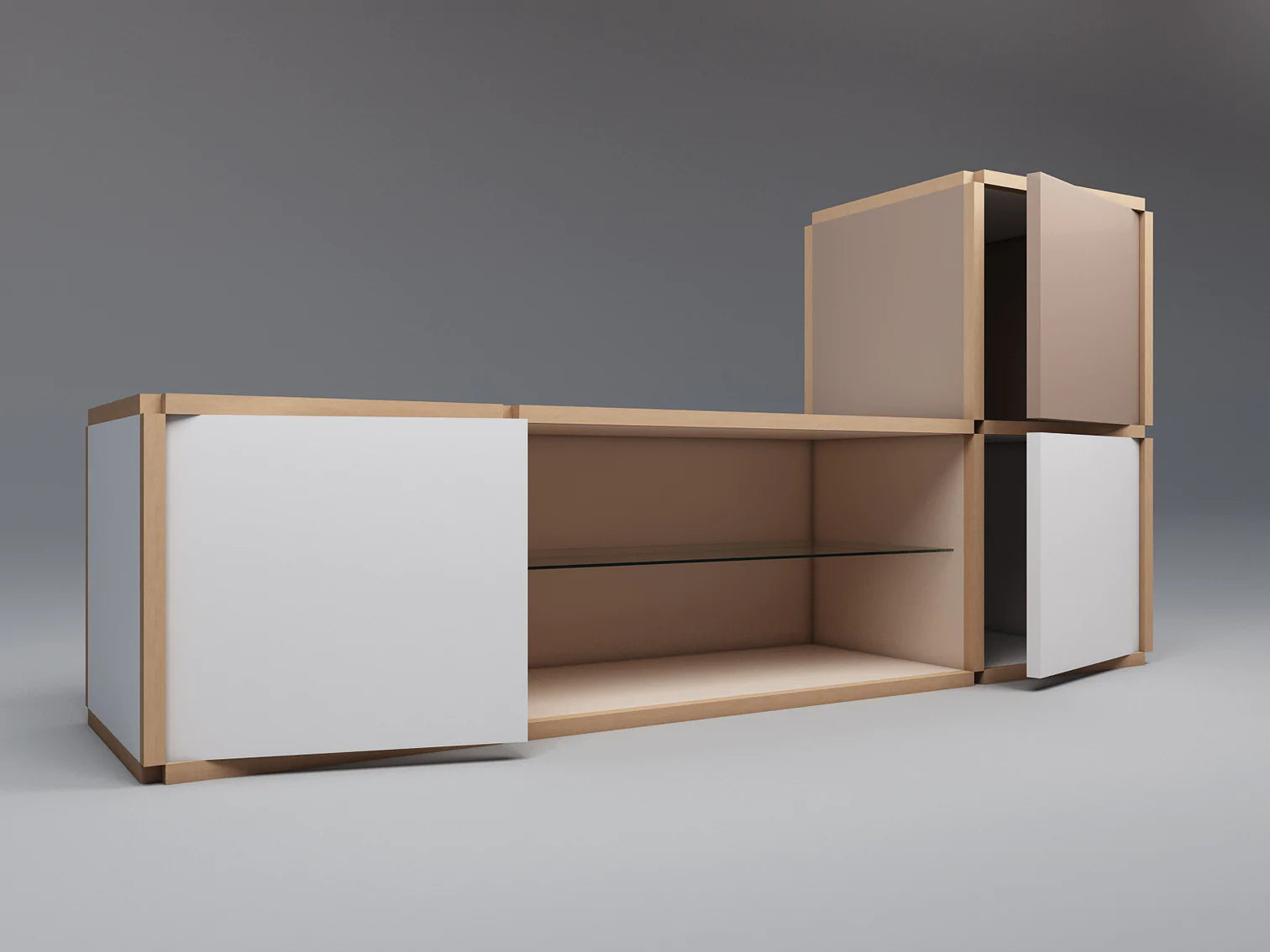 Media unit with stacked units