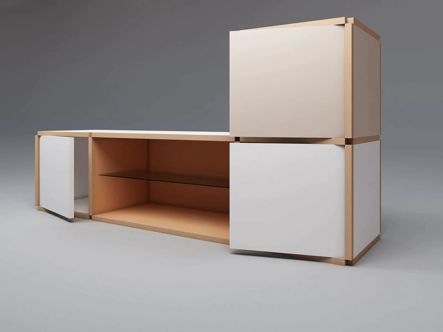 Media unit with stacked units