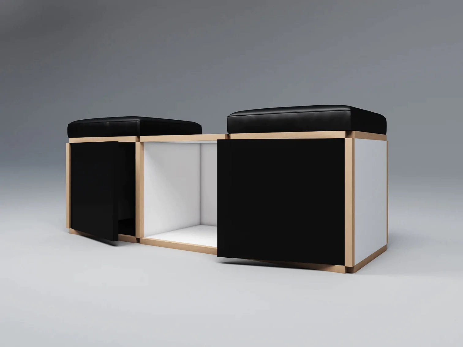 2 Seat stool with table