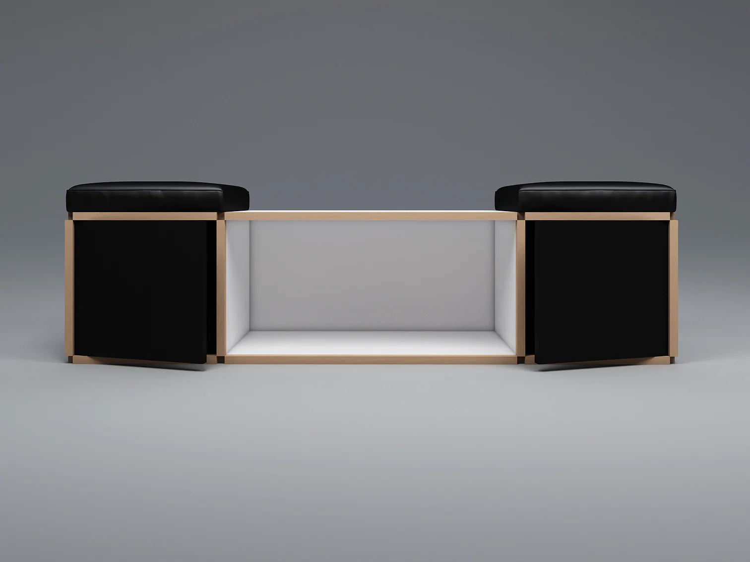 2 Seat stool with large table