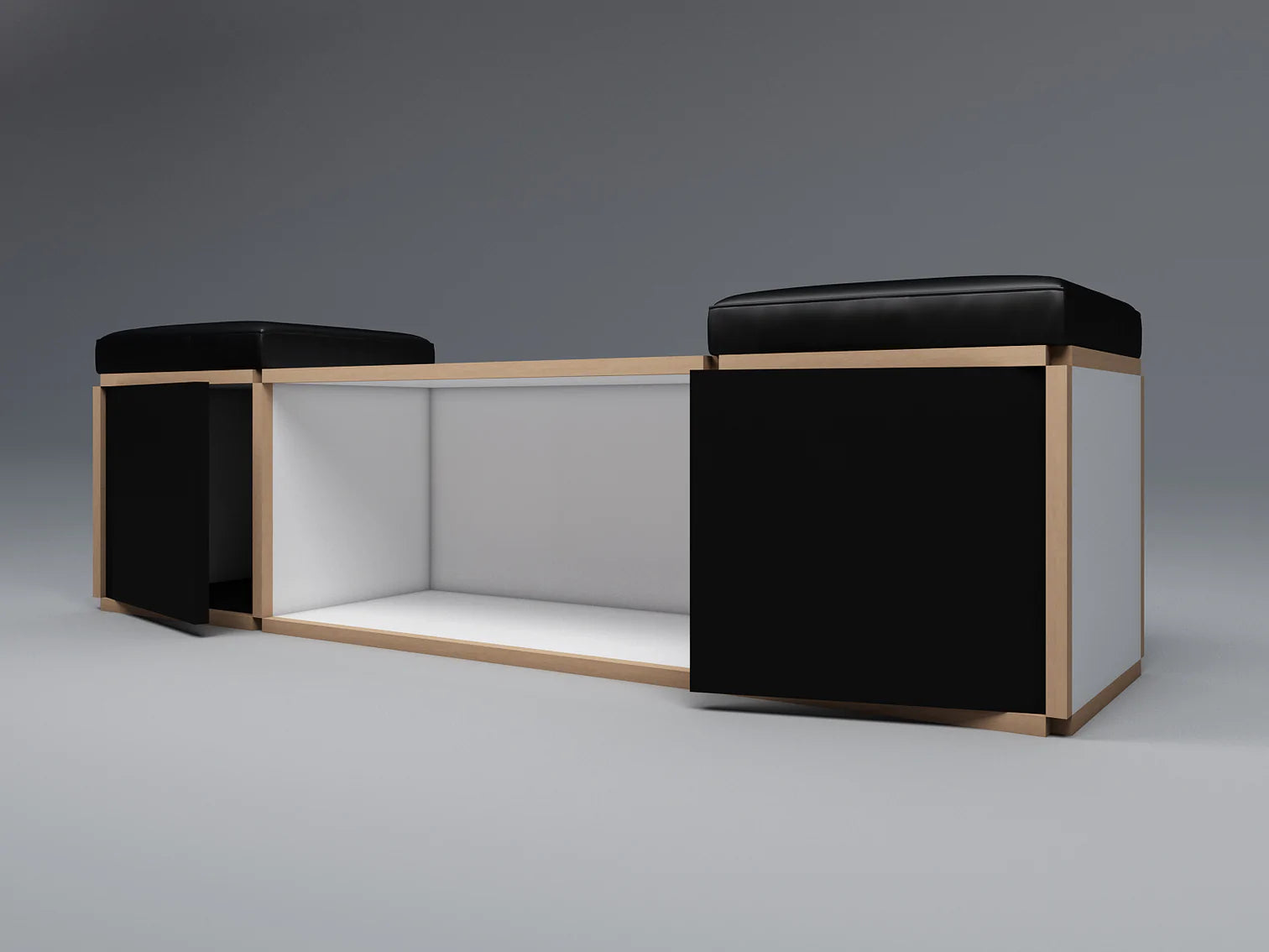 2 Seat stool with large table