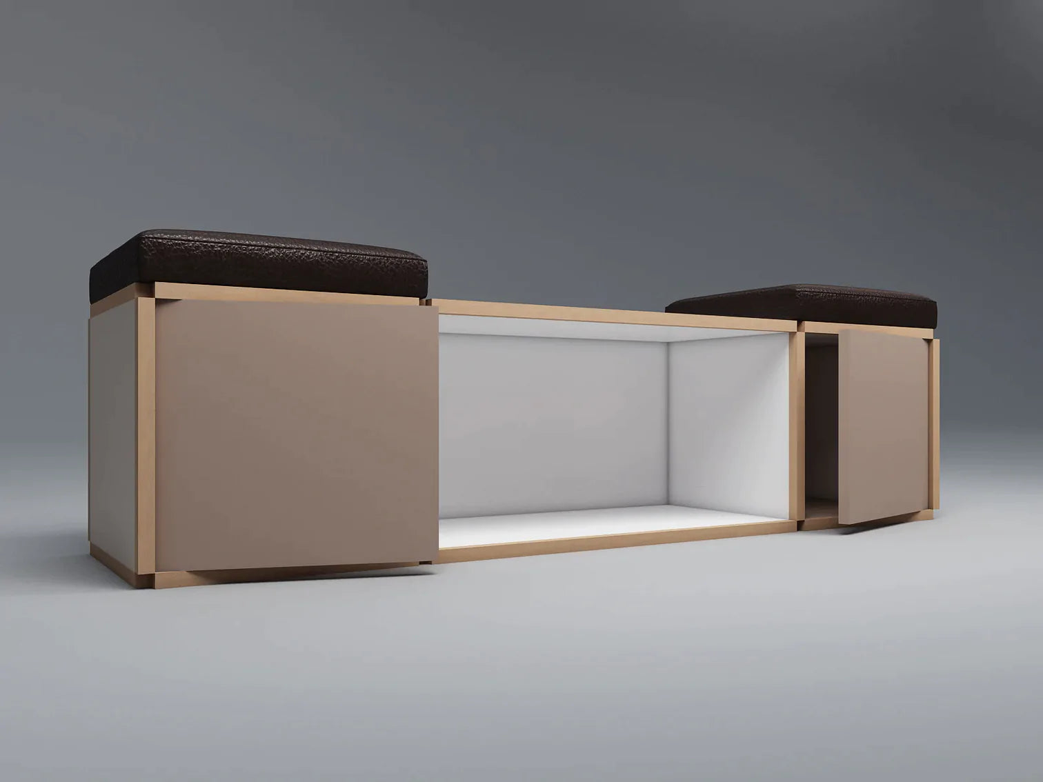 2 Seat stool with large table