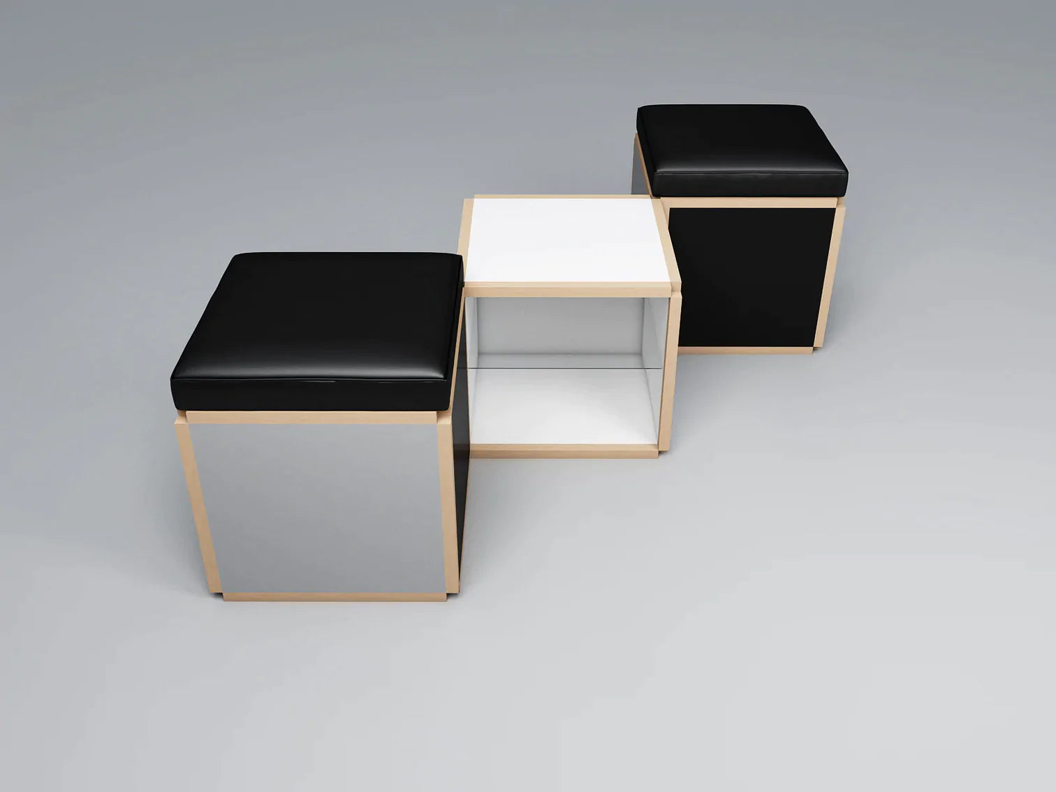 2 Seat stool in diamond shape