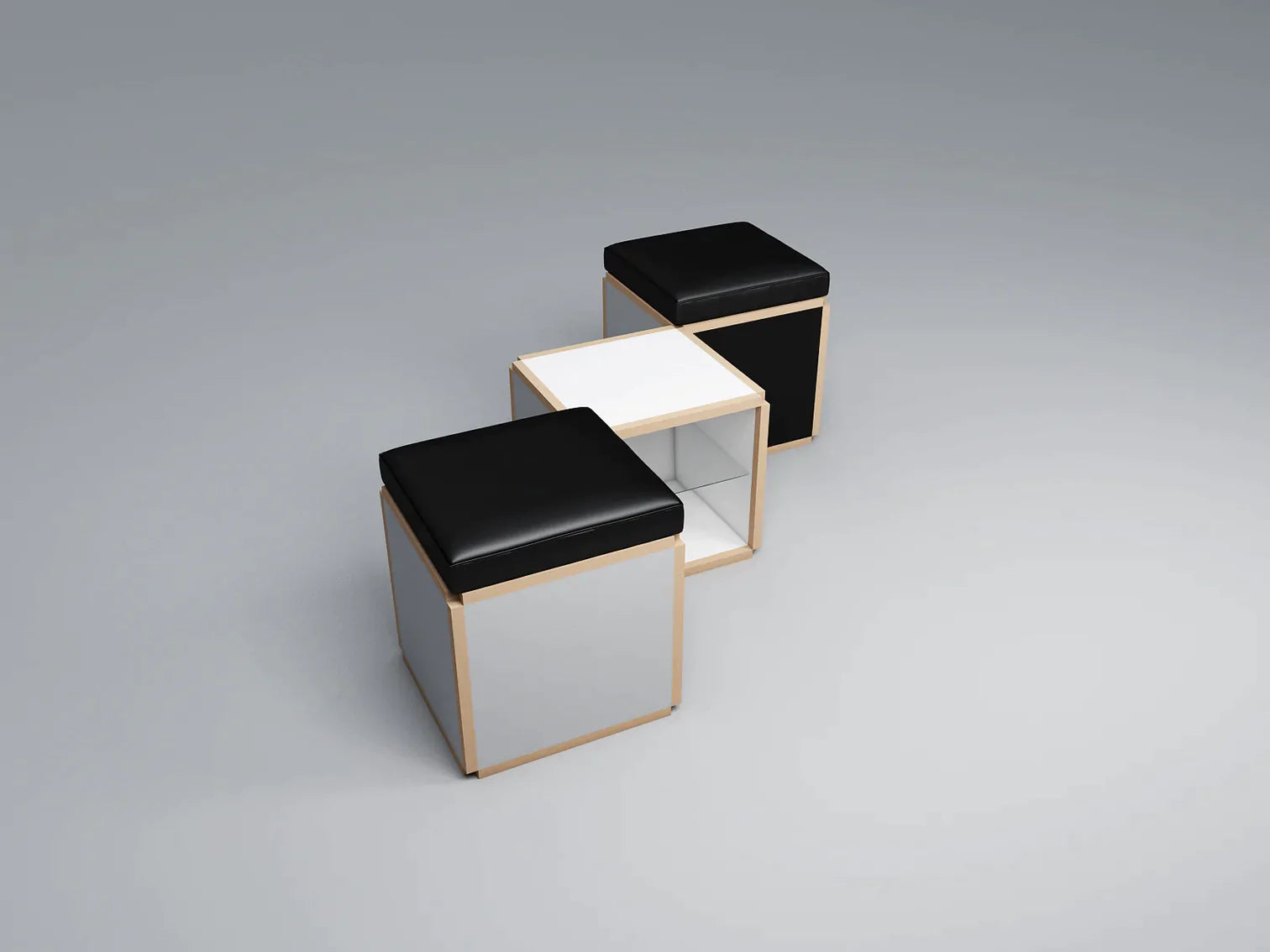 2 Seat stool in diamond shape
