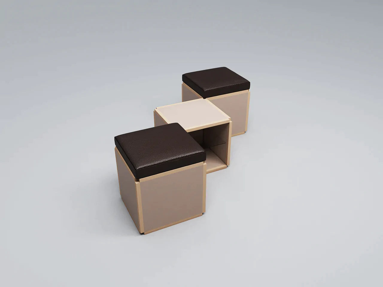 2 Seat stool in diamond shape