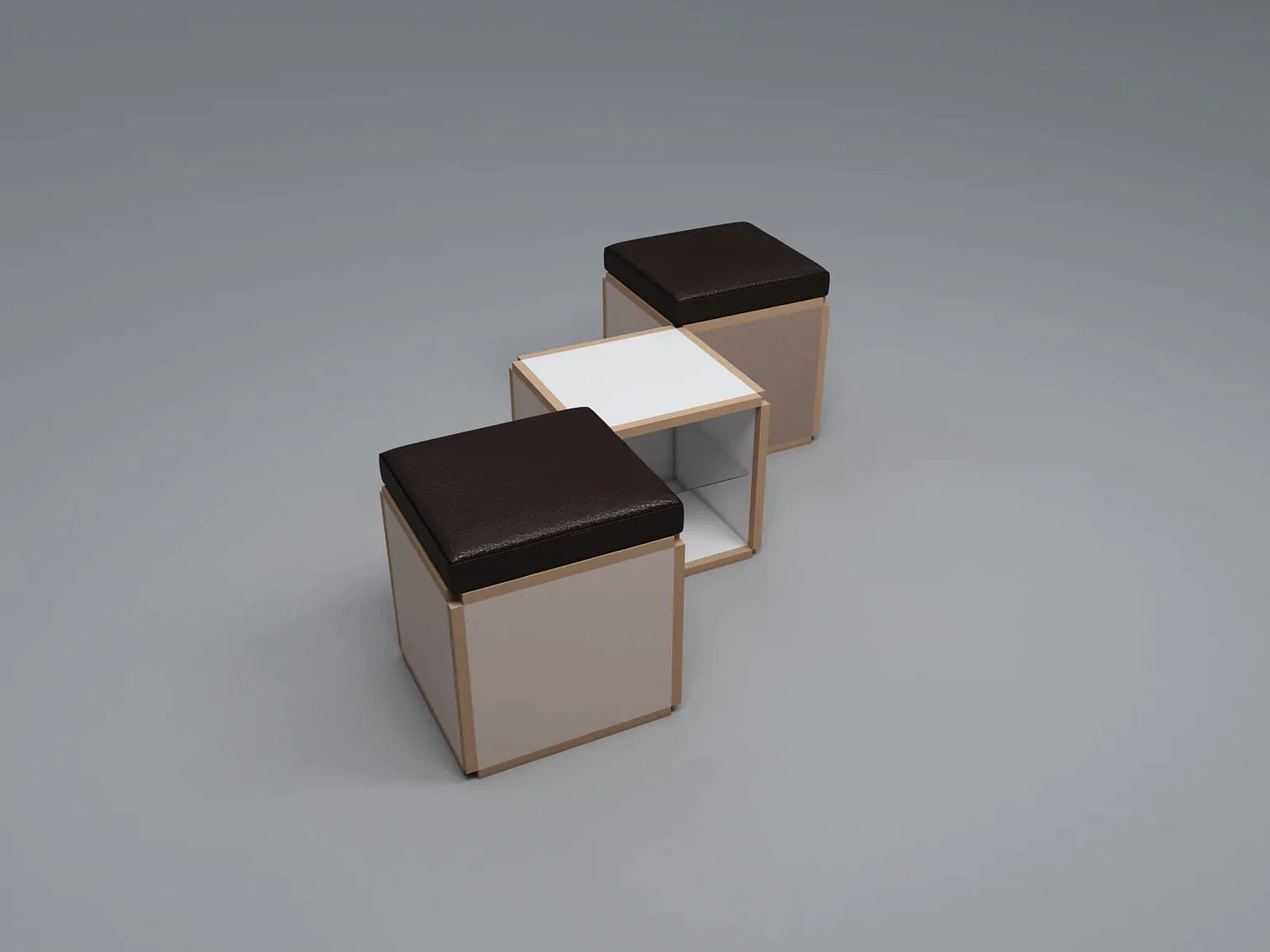 2 Seat stool in diamond shape