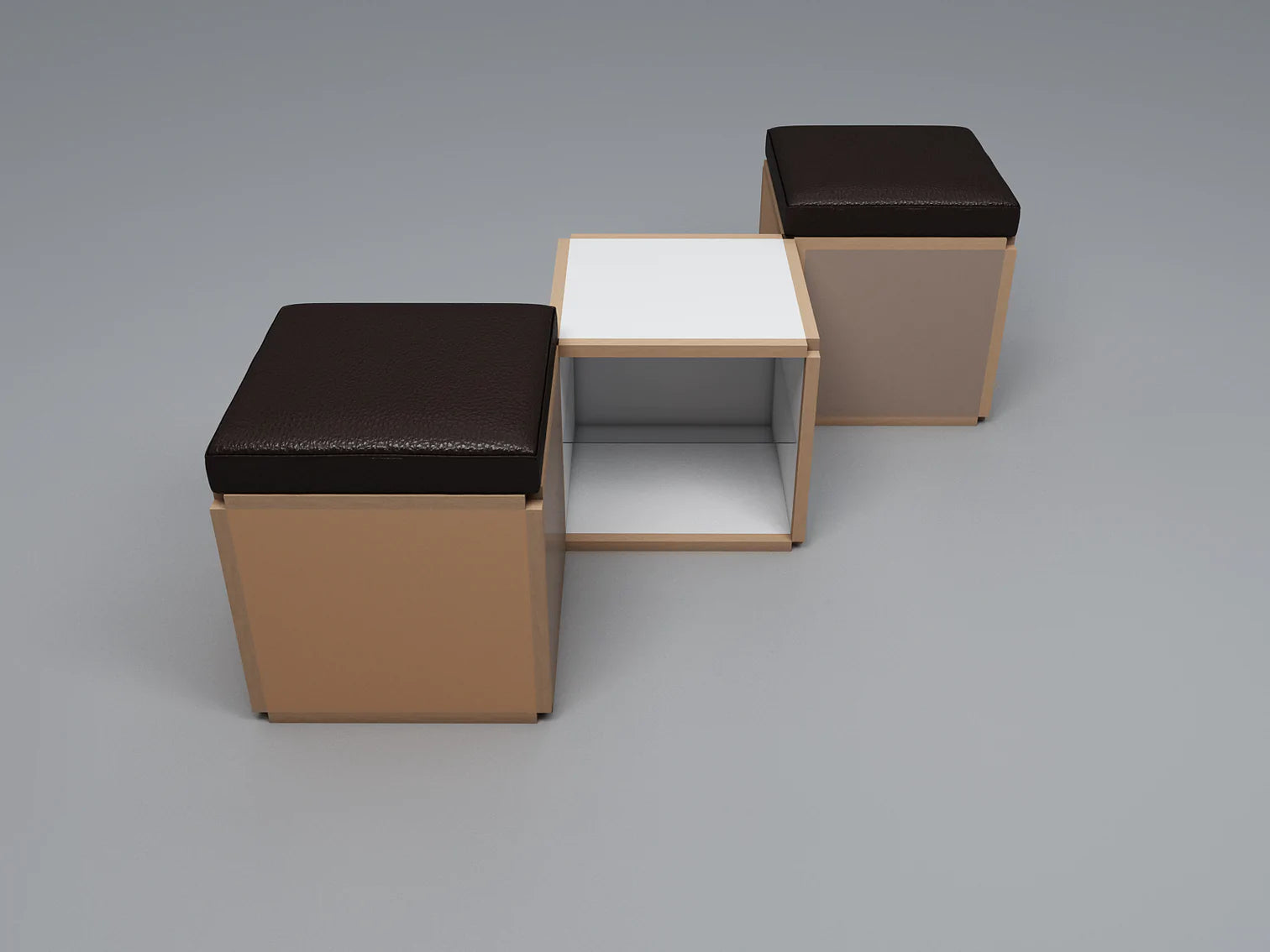 2 Seat stool in diamond shape