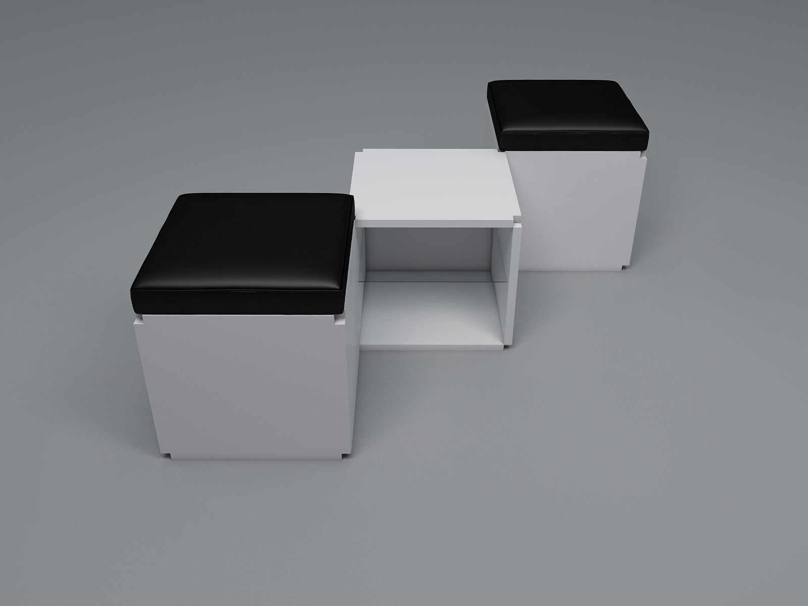2 Seat stool in diamond shape