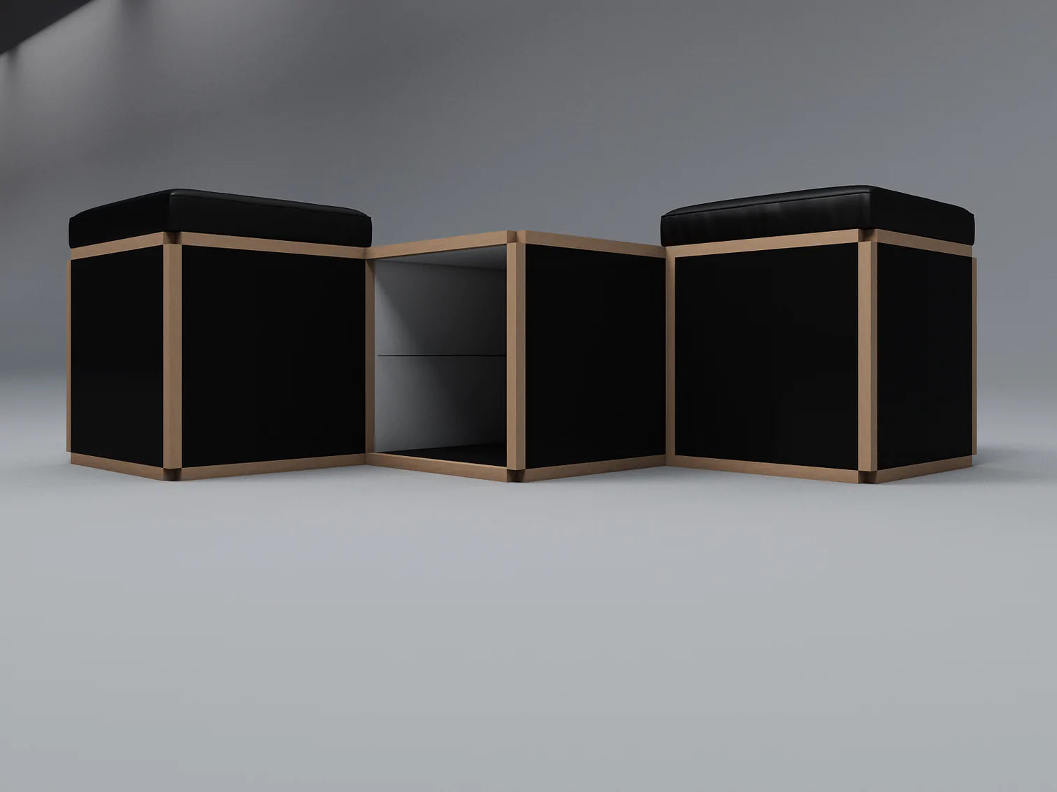 2 Seat stool in diamond shape