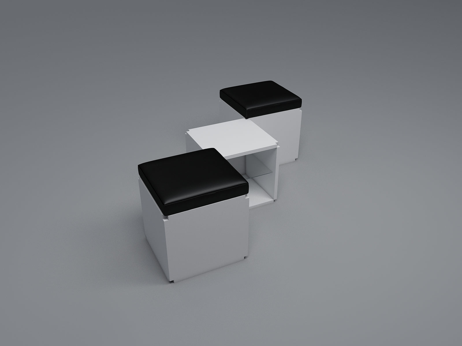 2 Seat stool in diamond shape