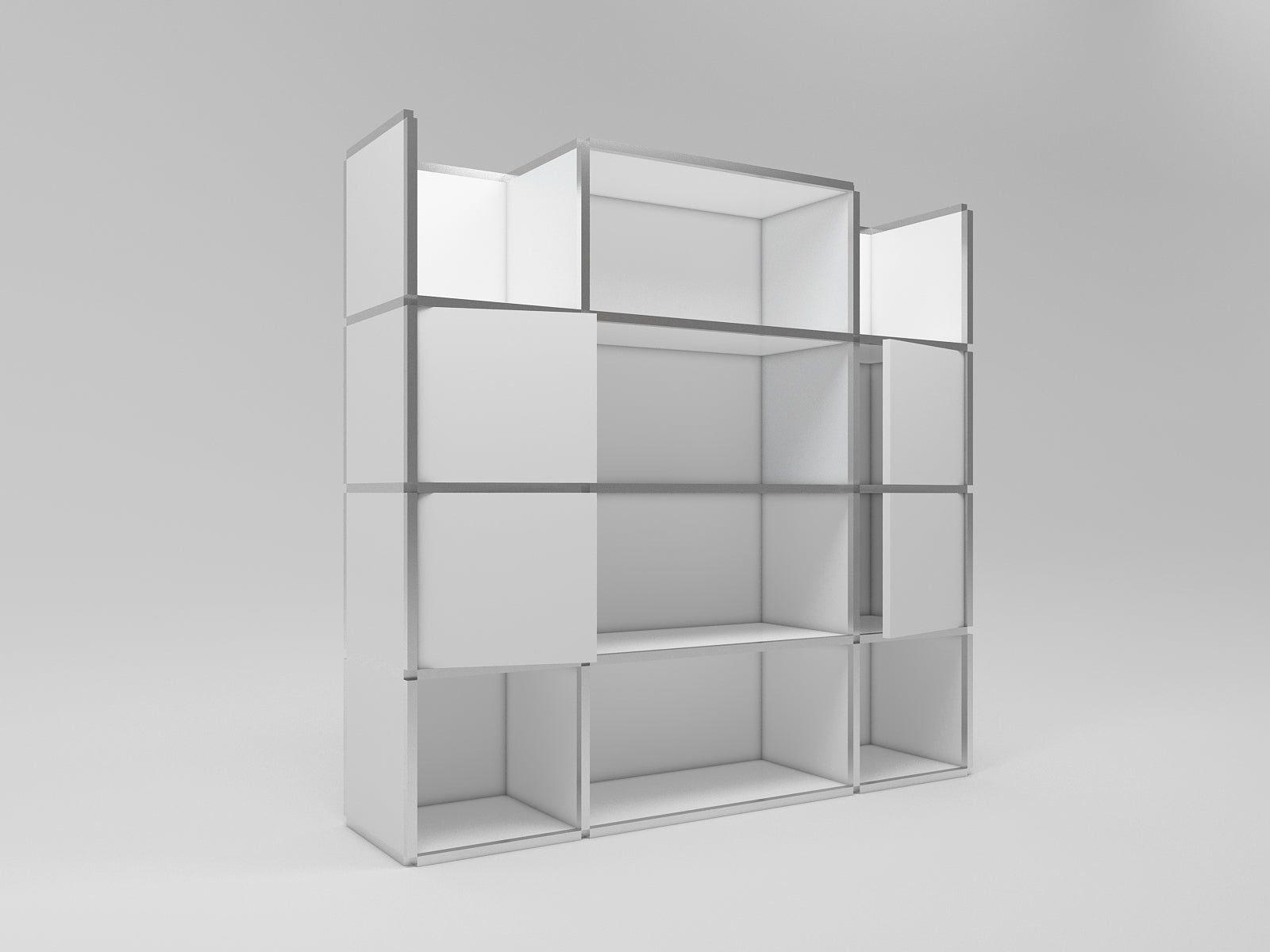 Wide open bookcase