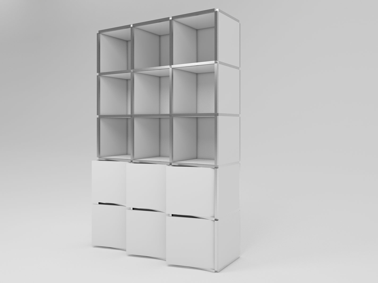 Tall bookcase with doors