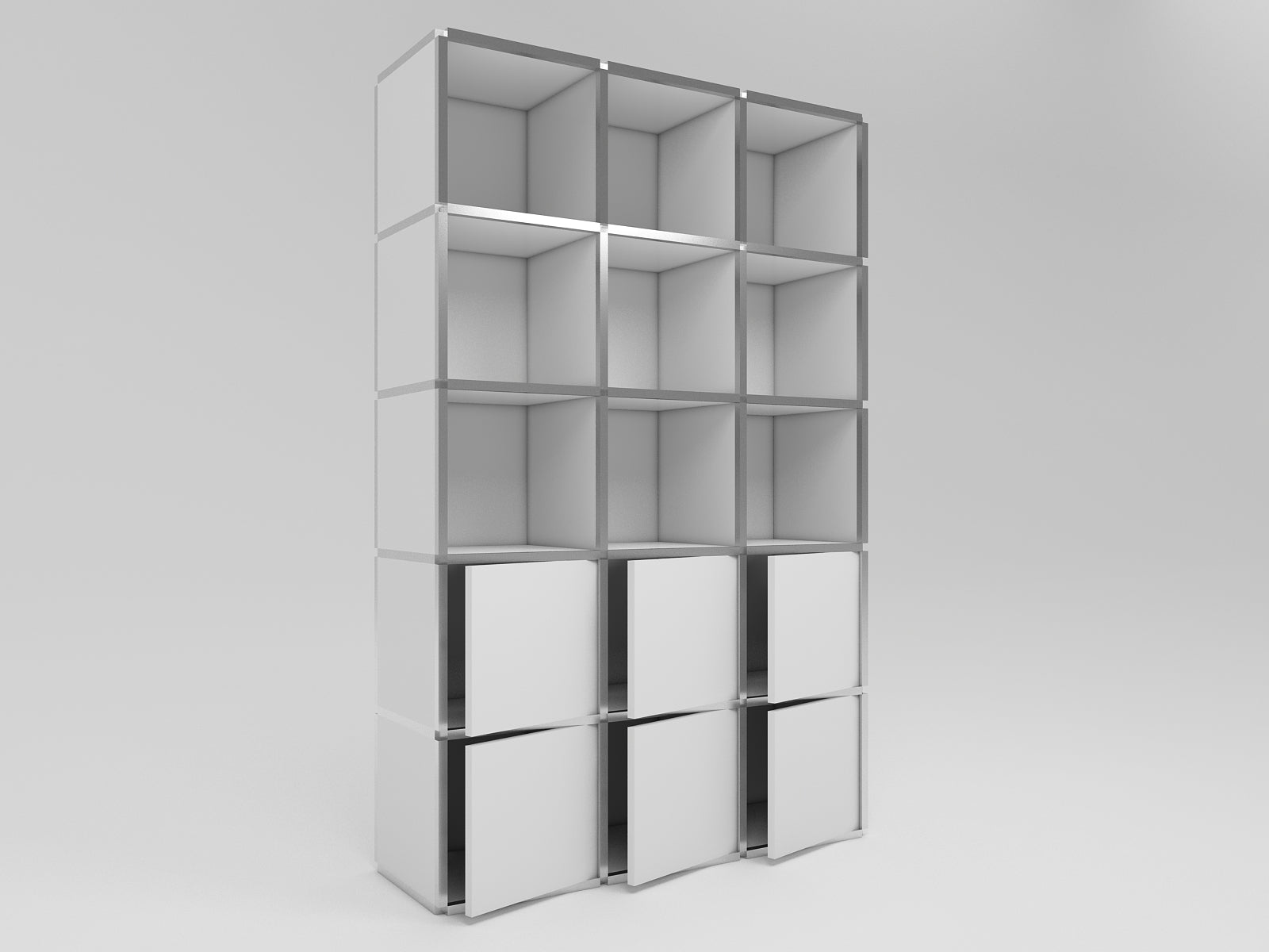 Tall bookcase with doors