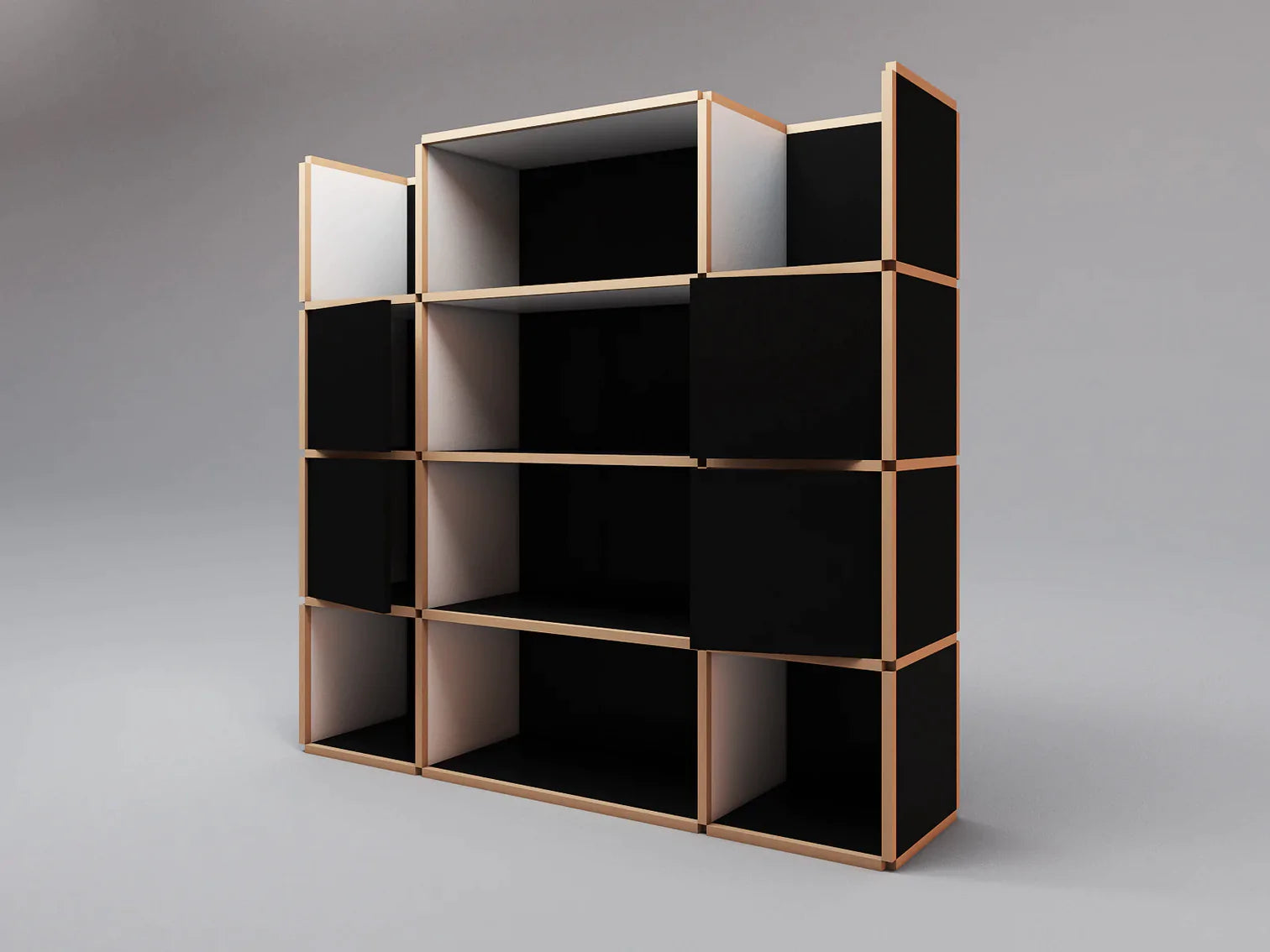 Wide open bookcase