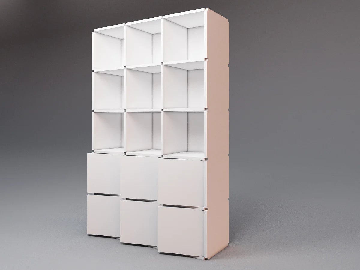 Tall bookcase with doors