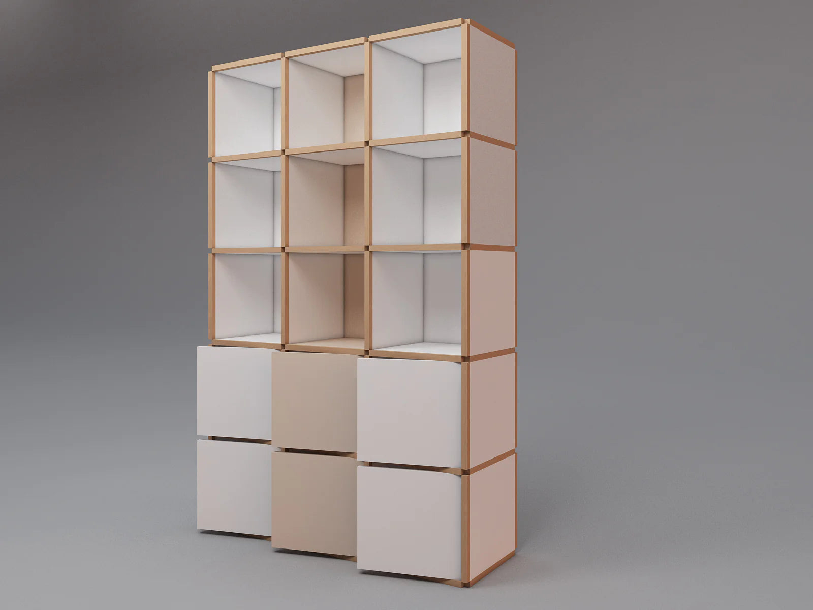 Tall bookcase with doors