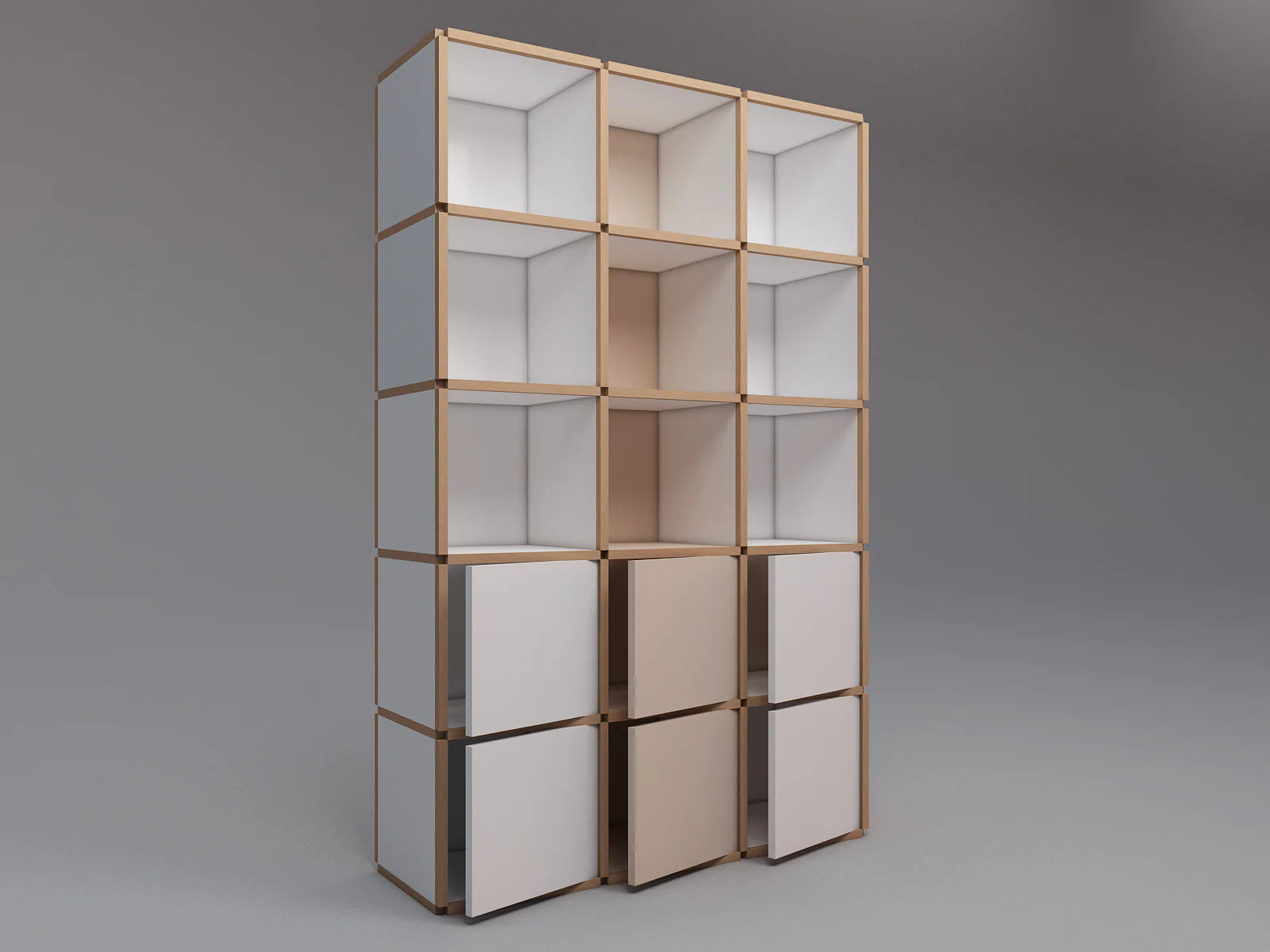 Tall bookcase with doors
