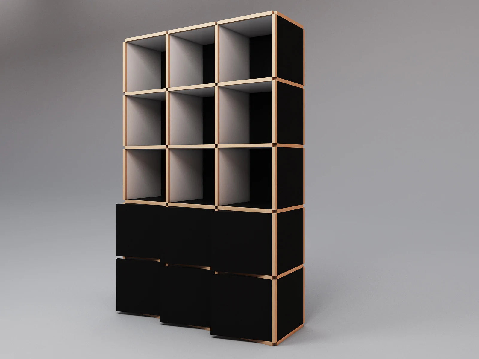 Tall bookcase with doors - Module Inc