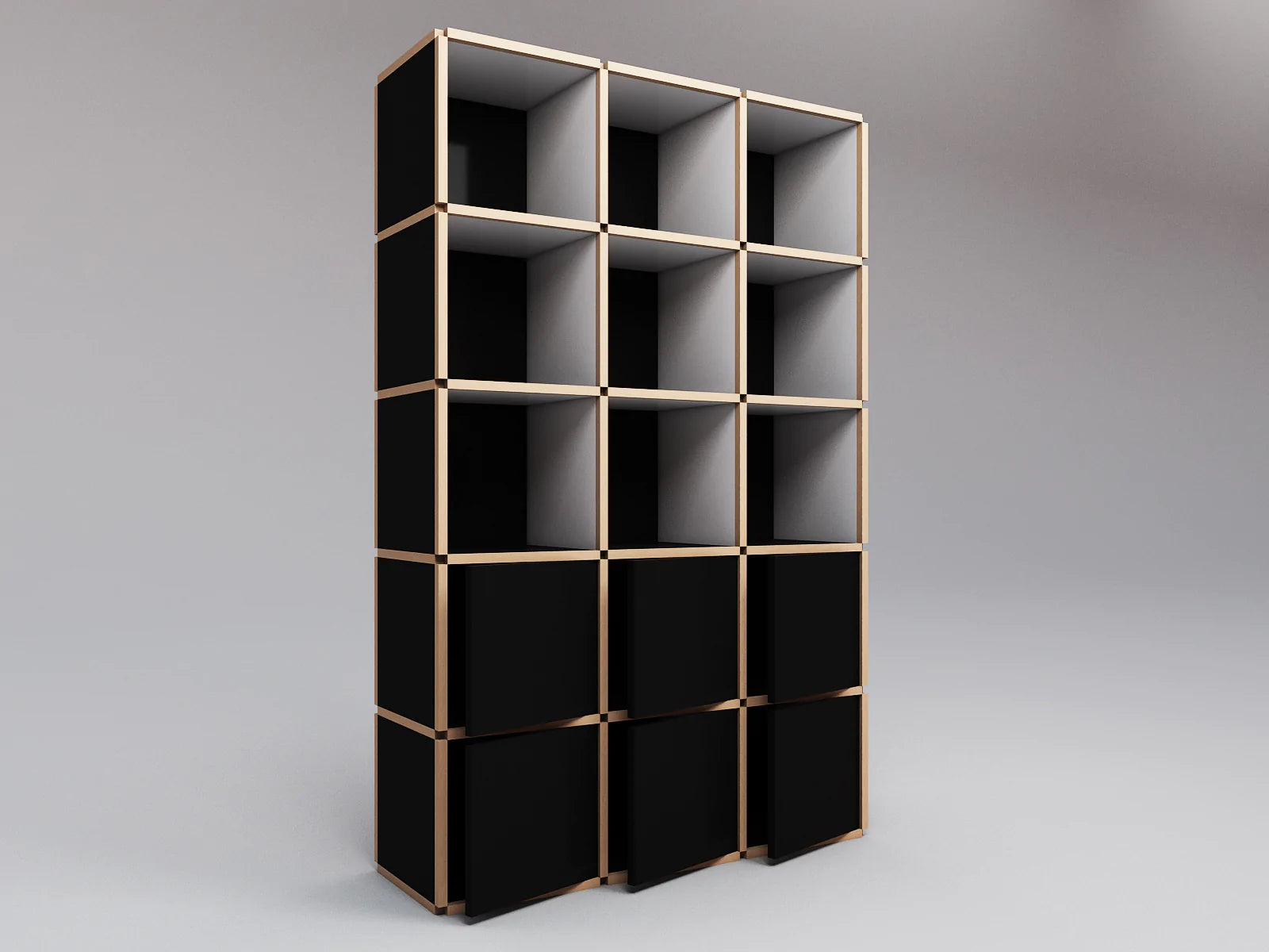 Tall bookcase with doors - Module Inc