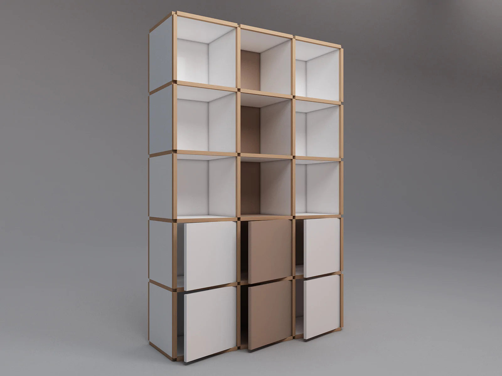 Tall bookcase with doors