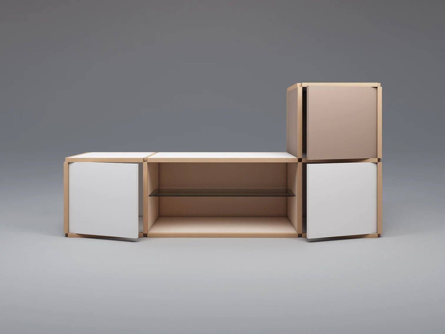 Media unit with stacked units