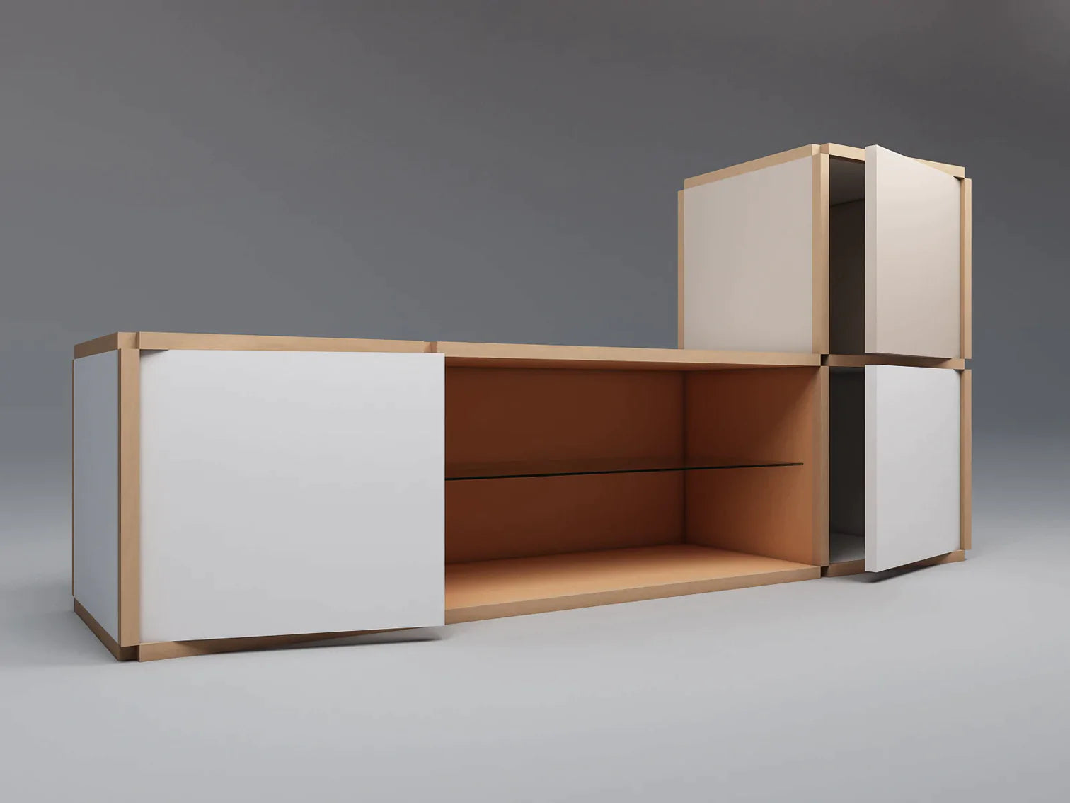 Media unit with stacked units