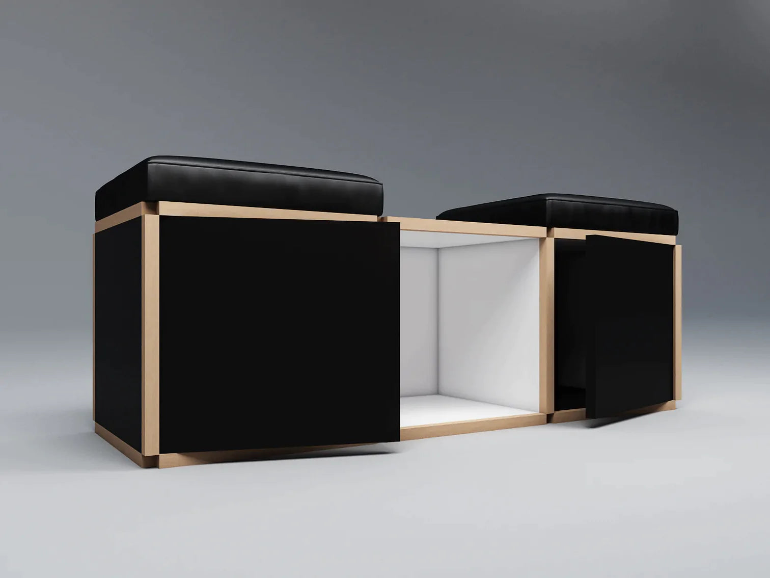 2 Seat stool with table