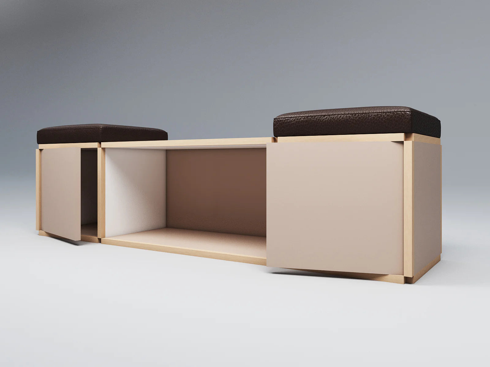 2 Seat stool with large table