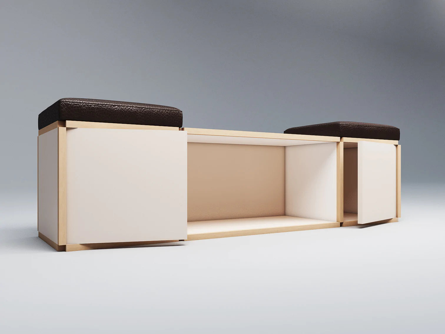 2 Seat stool with large table