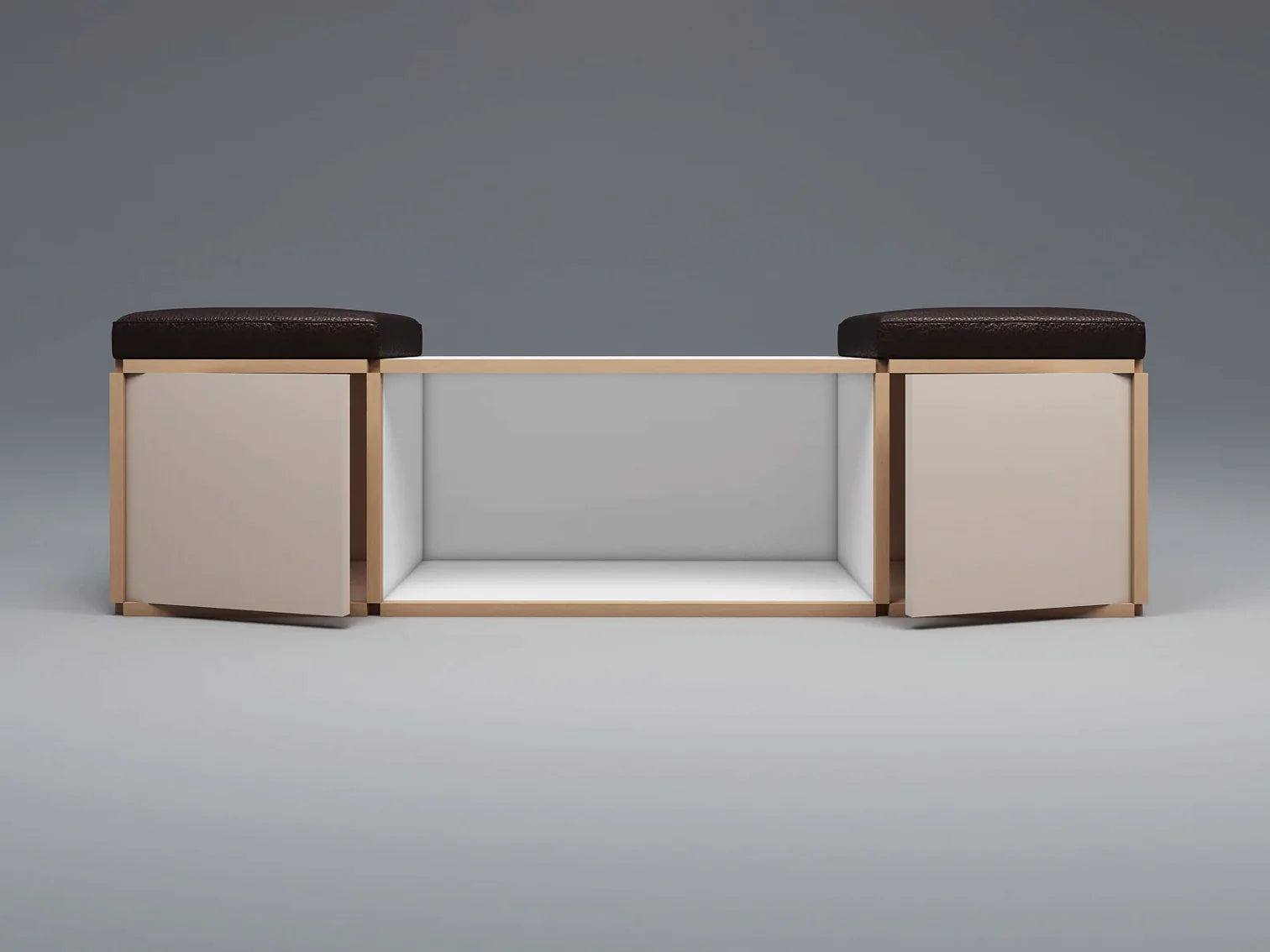2 Seat stool with large table