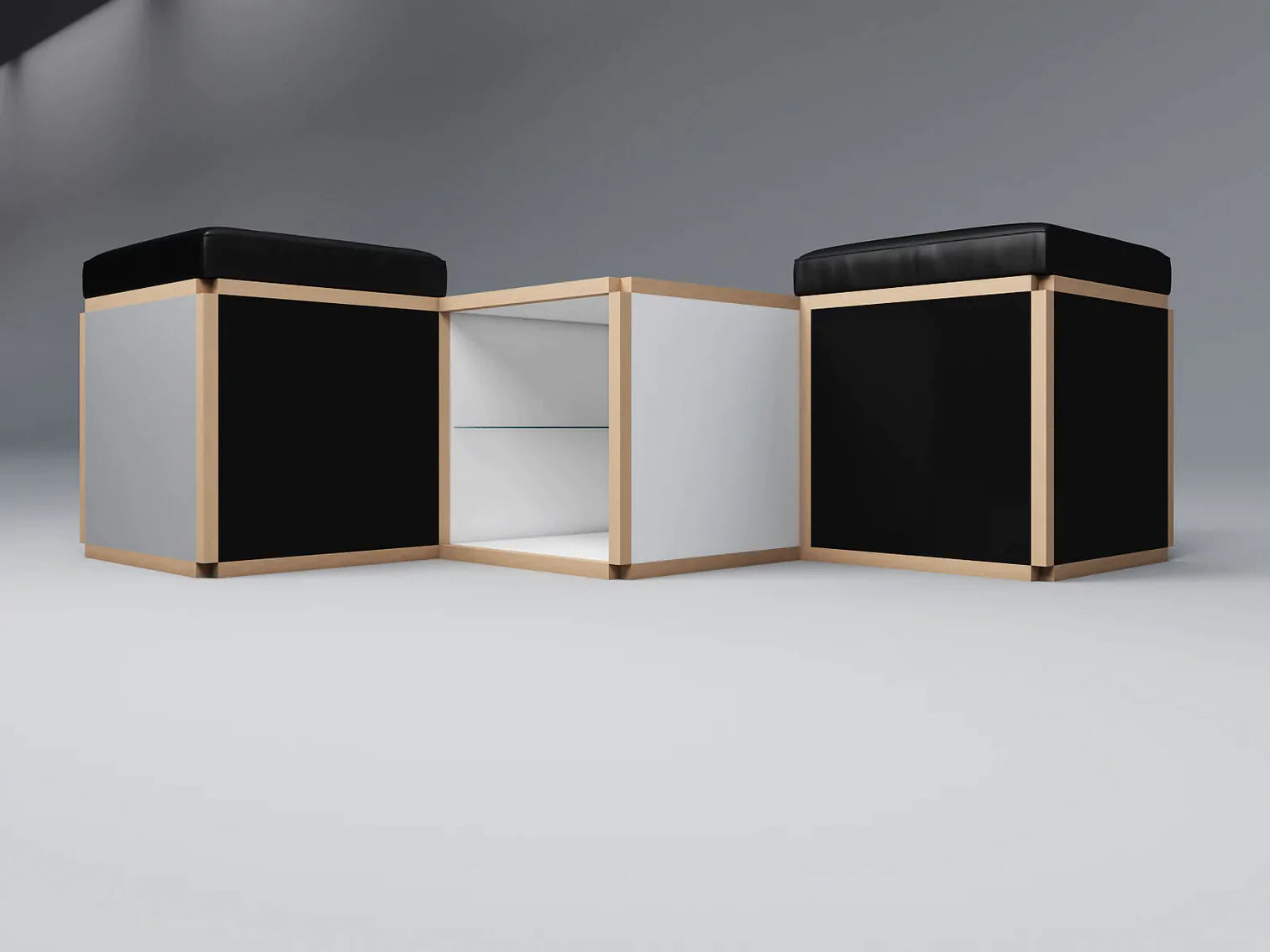 2 Seat stool in diamond shape