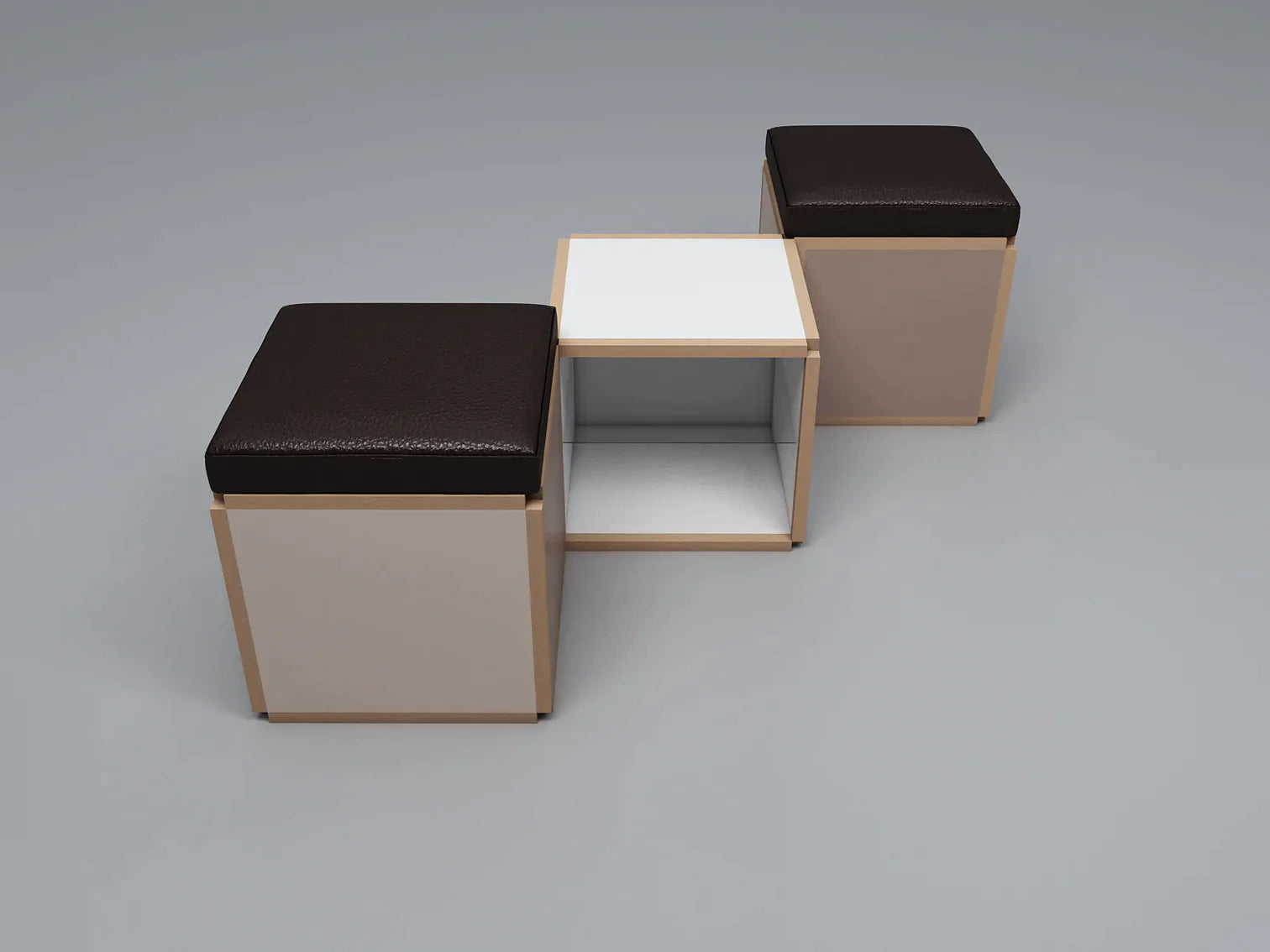 2 Seat stool in diamond shape