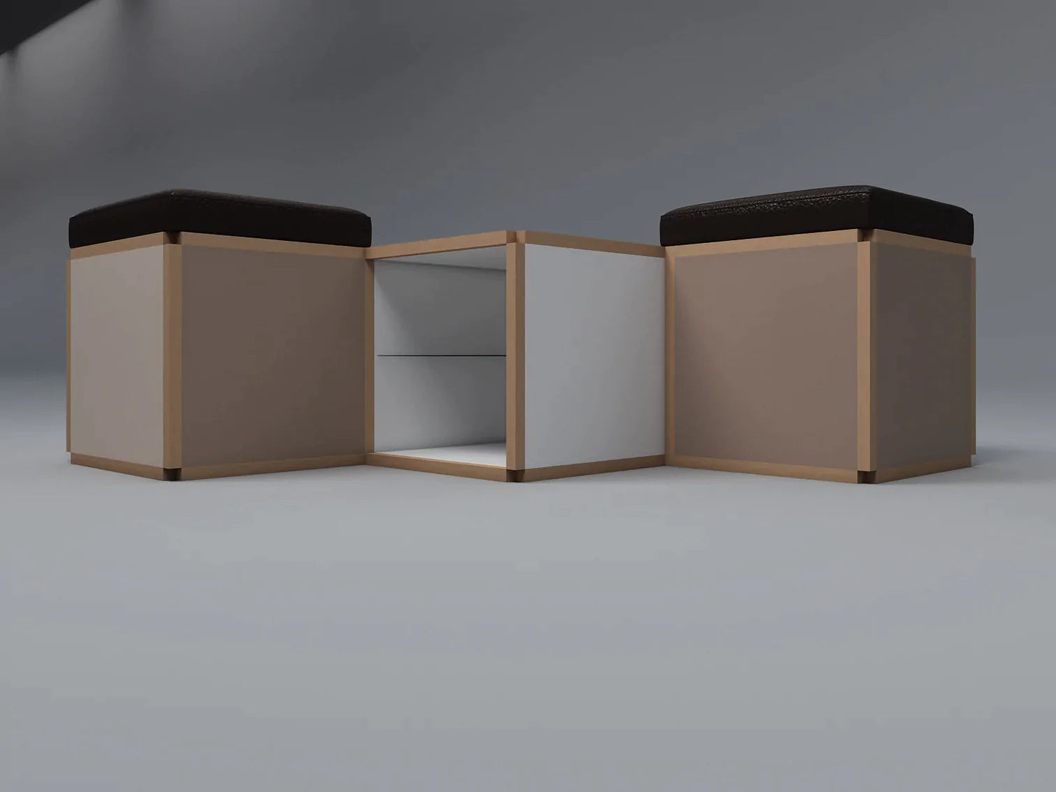 2 Seat stool in diamond shape