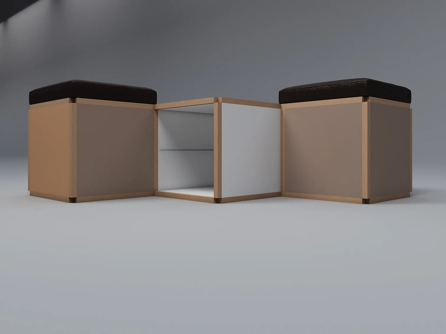 2 Seat stool in diamond shape