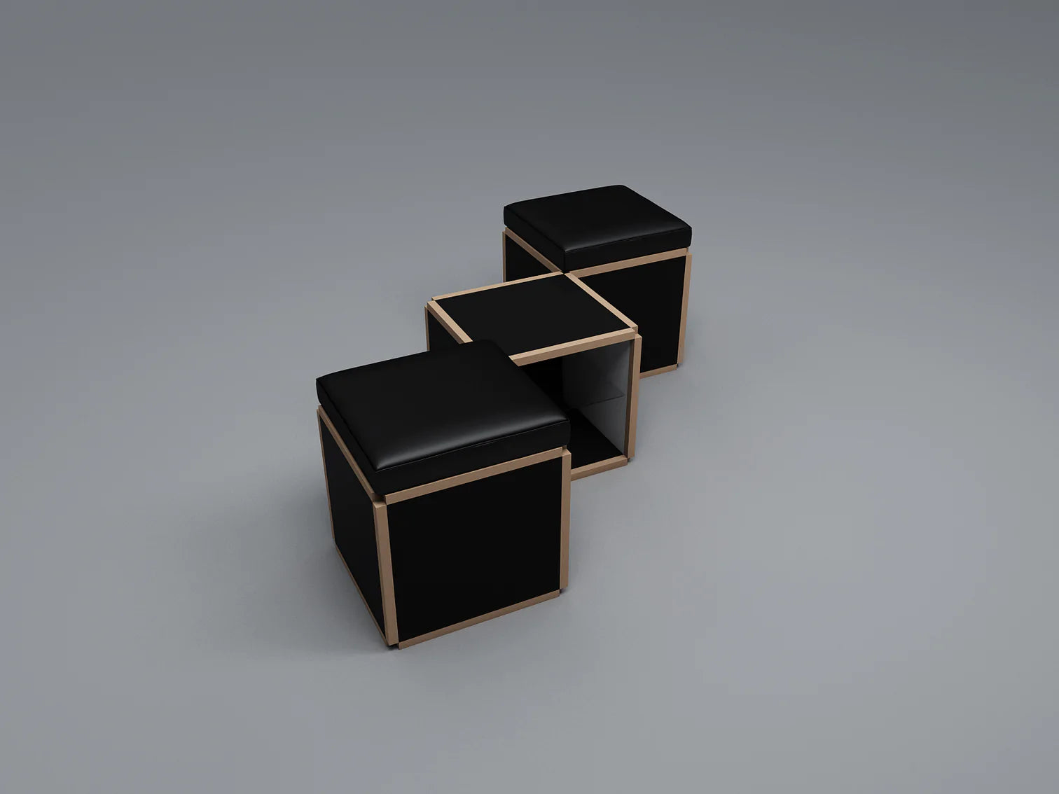 2 Seat stool in diamond shape