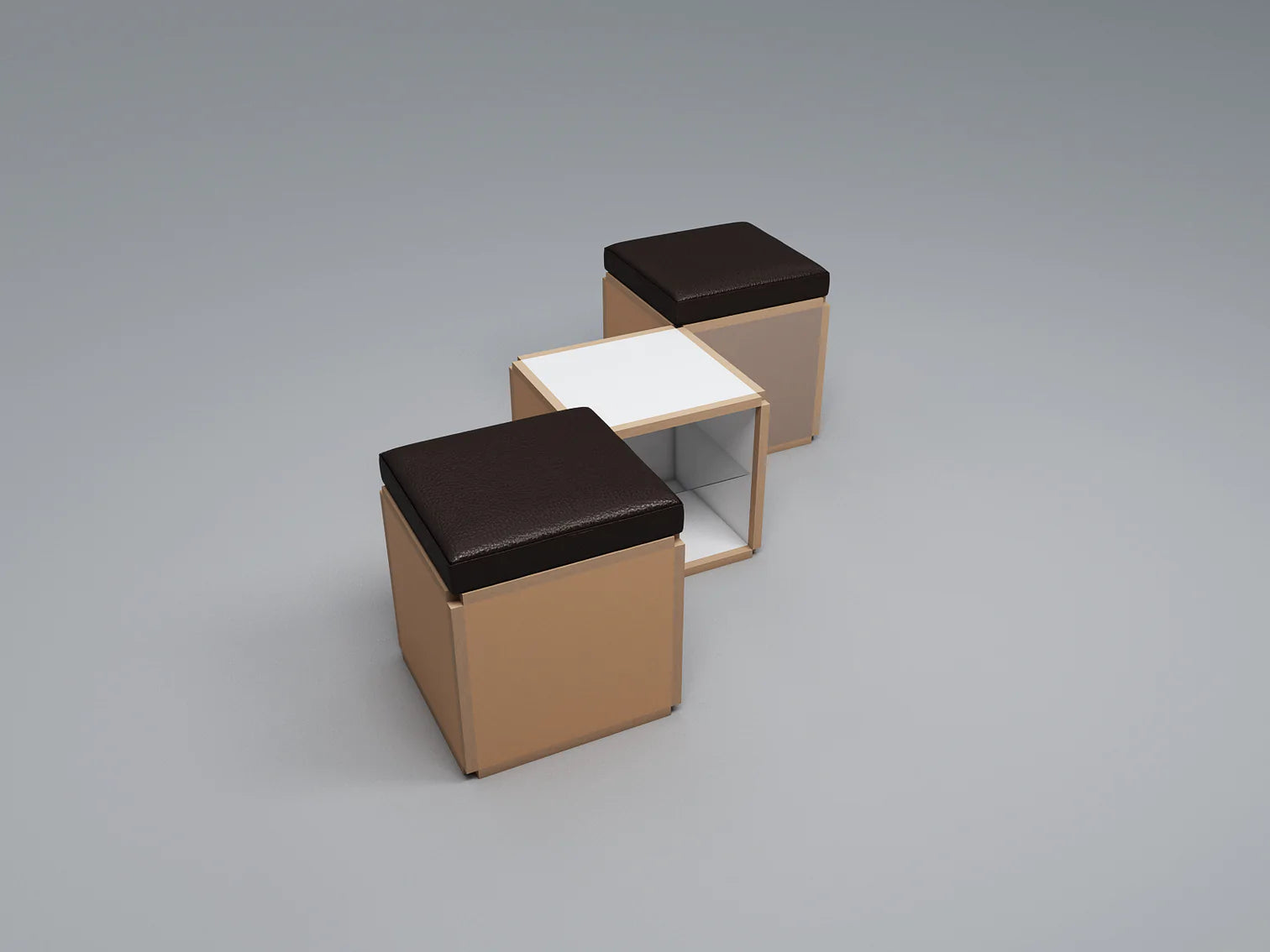 2 Seat stool in diamond shape