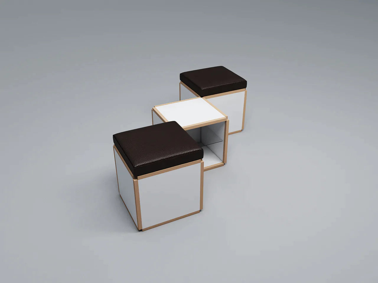 2 Seat stool in diamond shape